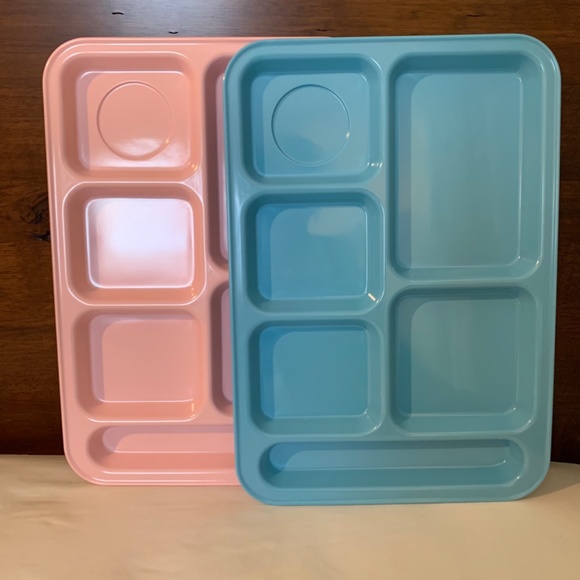 Potterybarn Kids Lunch Trays Pink & Blue - Picture 1 of 10